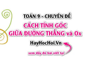 Cách tìm Hệ số góc của đường thẳng, Công thức tính góc tạo bởi đường thẳng và trục Ox, bài tập vận dụng - Toán 9 chuyên đề